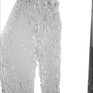 Black & white striped pants